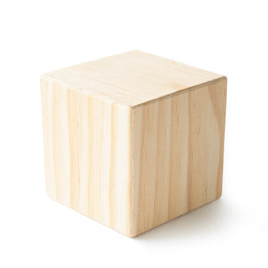 3-1/2" Wood Memory Cube, Hollow