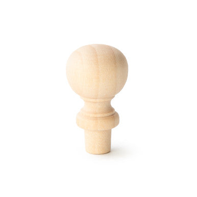 1-1/2" Wood Finial Round