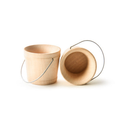 1-7/8" Wooden Craft Bucket, Wire Handle