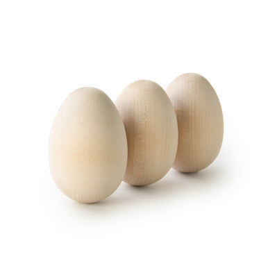 2-1/2" Wooden Egg with Rounded Ends