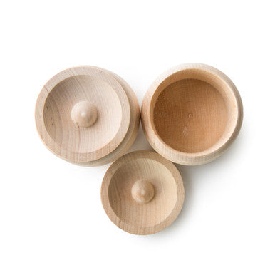 2-1/8" Wooden Bean Pot / Trinket Box