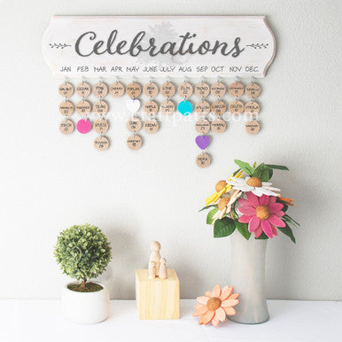 1-1/2" Wood Birthday Board Circle Gift Tag Cutout