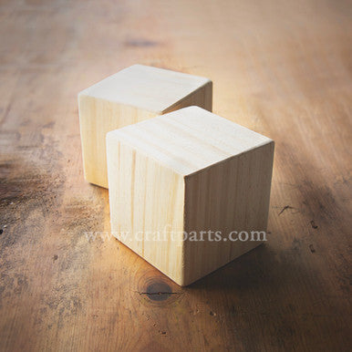 3-1/2" Wood Memory Cube, Hollow