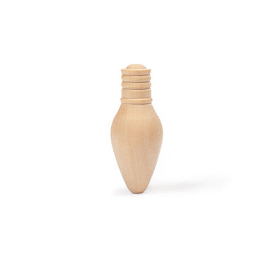 2-1/8" Wooden Christmas Light Bulb