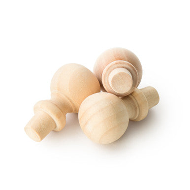 1-1/2" Wood Finial Round