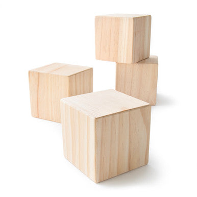 3-1/2" Wood Memory Cube, Hollow