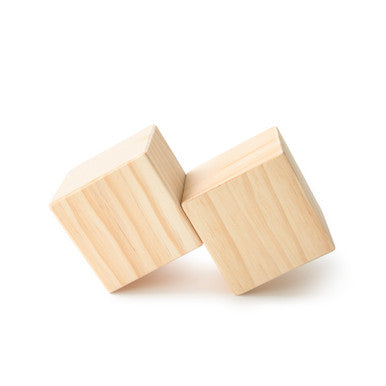 3-1/2" Wood Memory Cube, Hollow