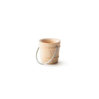 1-1/8" Wooden Craft Bucket, Wire Handle