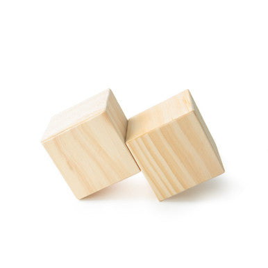 3" Wood Memory Cube, Hollow