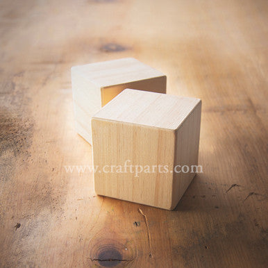 3" Wood Memory Cube, Hollow