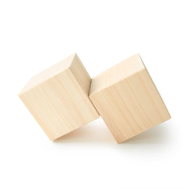 4" Wood Memory Cube, Hollow