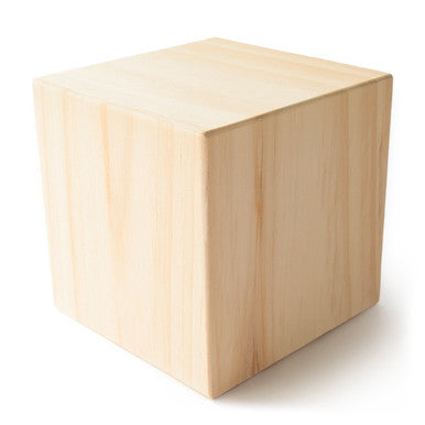 6" Wood Memory Cube, Hollow